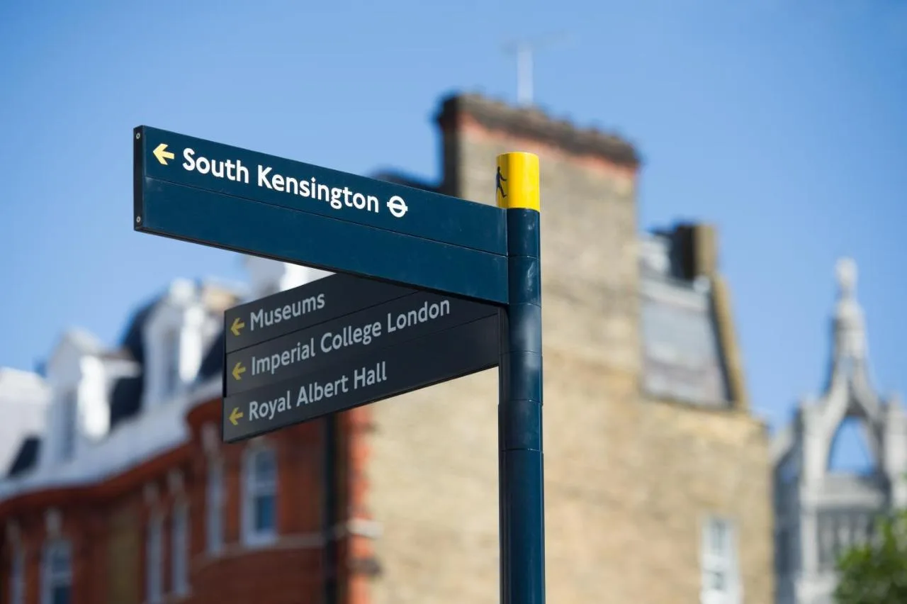 Street sign for Harrington Road outside The Ampersand Hotel